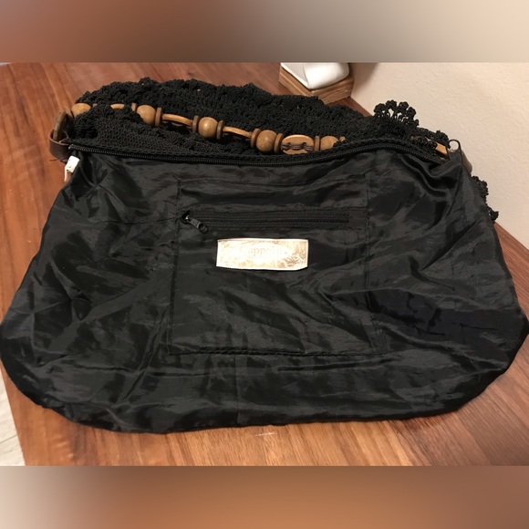 Cappelli crochet hand bag in black - Picture 8 of 13